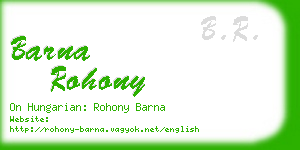 barna rohony business card